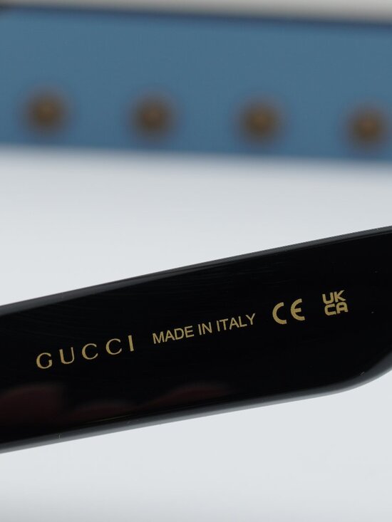 Gucci GG1587SA 001 Oval Sunglasses - Black / Grey main image 8